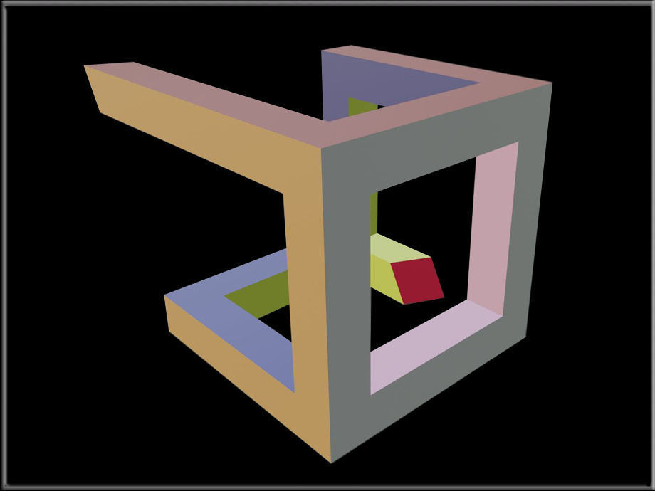 Impossible Cube Low-poly 3D model_3