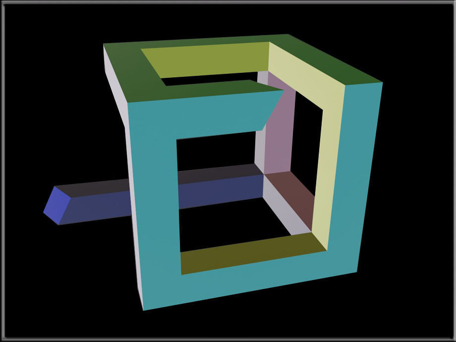 Impossible Cube Low-poly 3D model_6