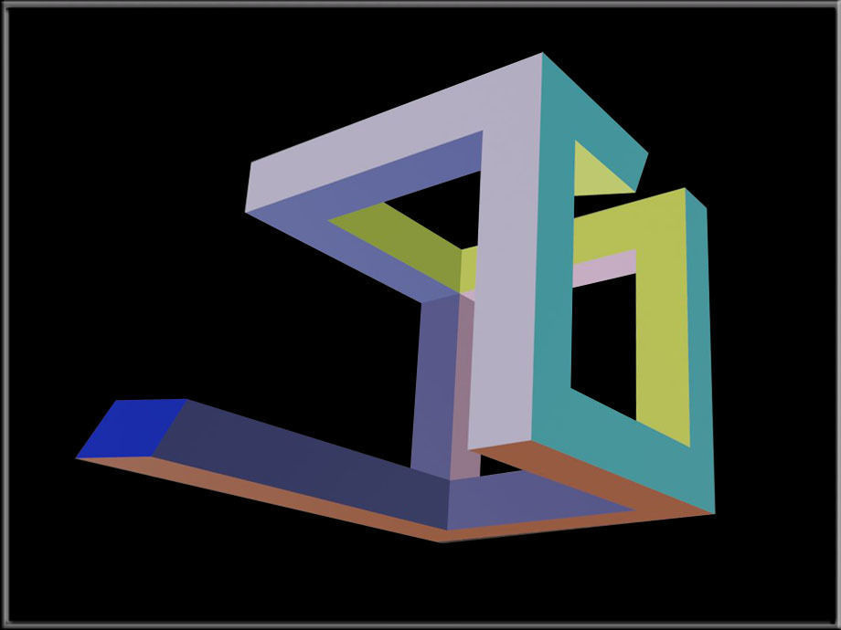 Impossible Cube Low-poly 3D model_5