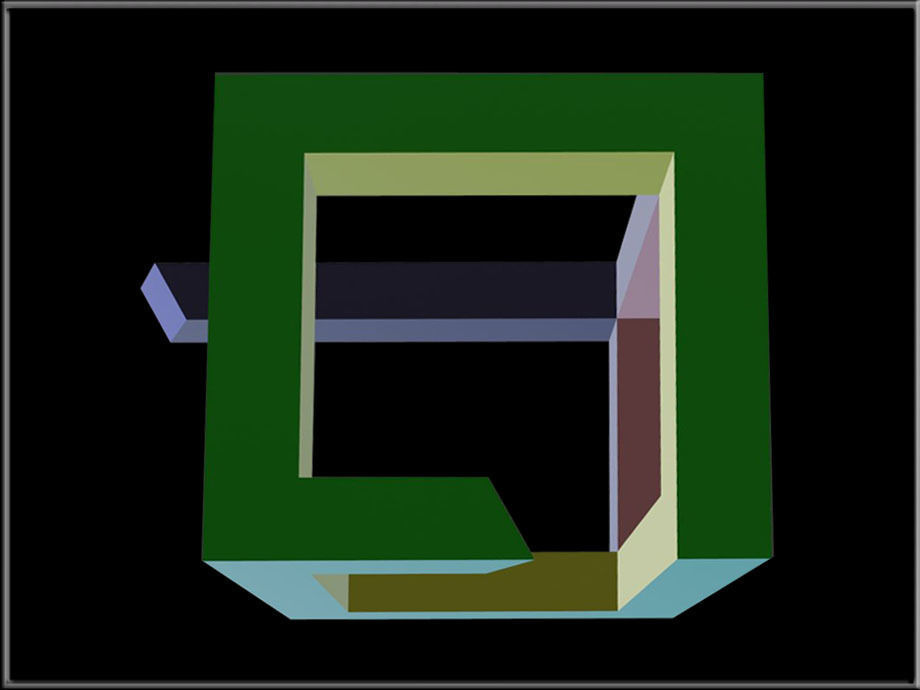 Impossible Cube Low-poly 3D model_4