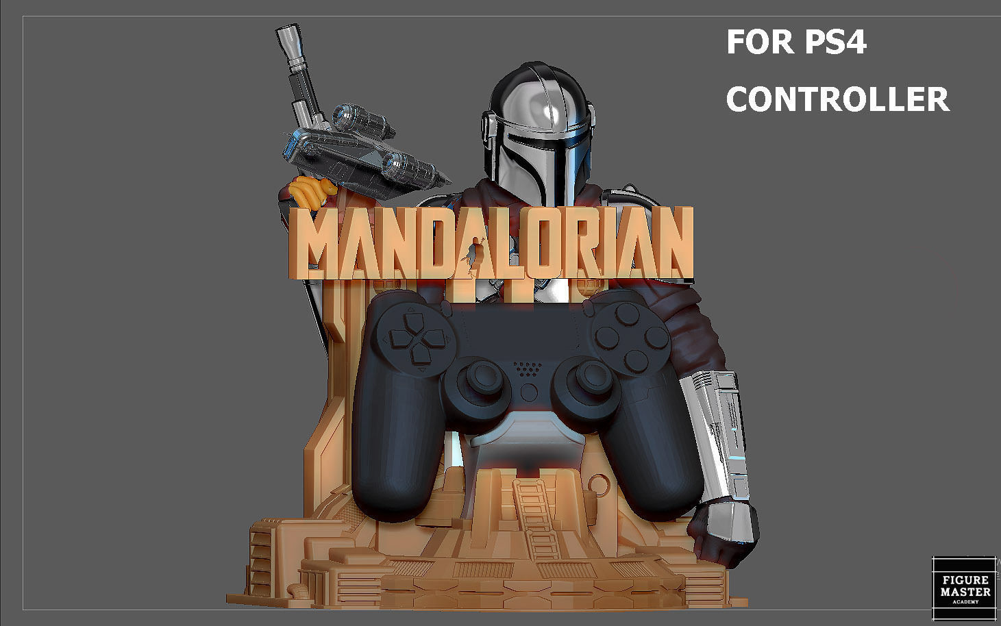MANDALORIAN PS5 PS4 CONTROLLER HOLDER MODEL STARWARS DISNEY 3D print model_5