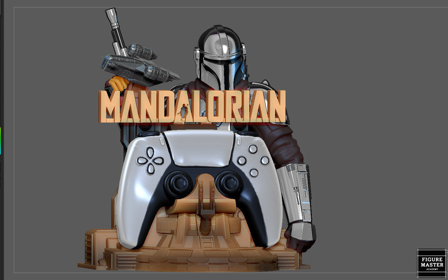 MANDALORIAN PS5 PS4 CONTROLLER HOLDER MODEL STARWARS DISNEY 3D print model_1