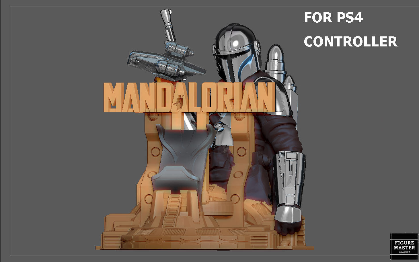 MANDALORIAN PS5 PS4 CONTROLLER HOLDER MODEL STARWARS DISNEY 3D print model_13