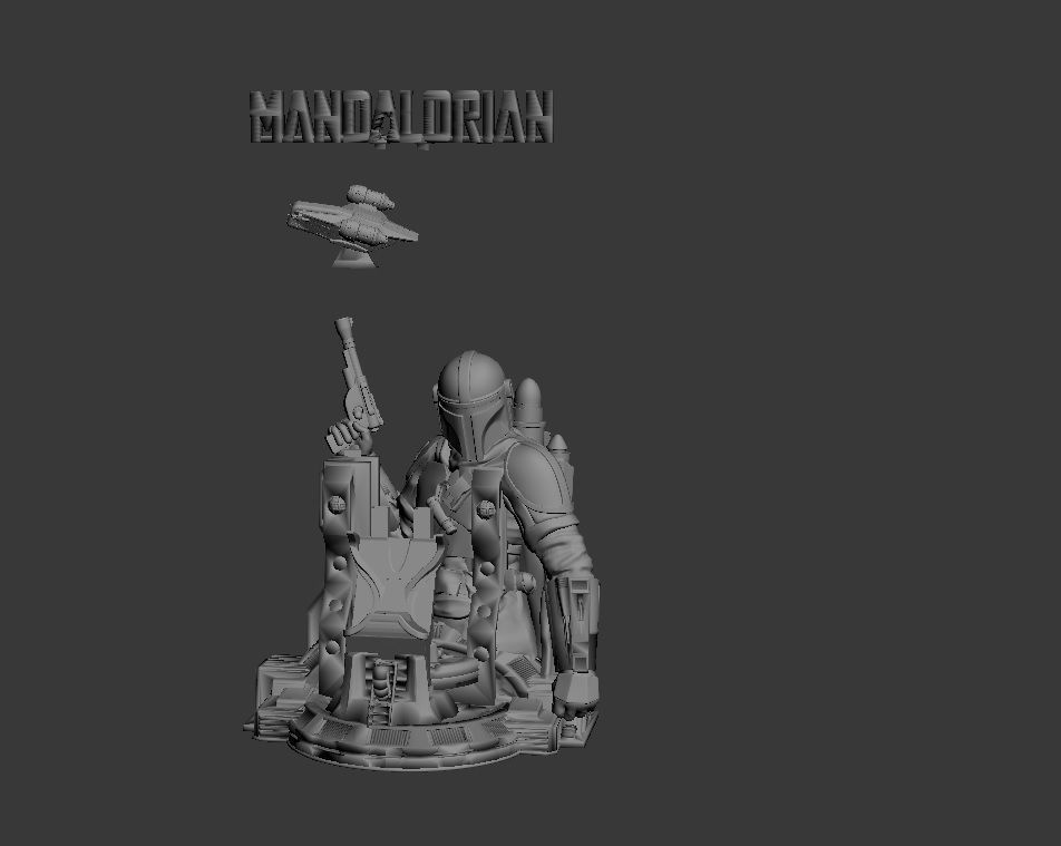 MANDALORIAN PS5 PS4 CONTROLLER HOLDER MODEL STARWARS DISNEY 3D print model_14