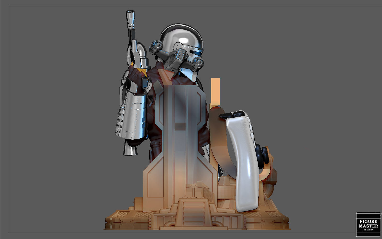 MANDALORIAN PS5 PS4 CONTROLLER HOLDER MODEL STARWARS DISNEY 3D print model_8