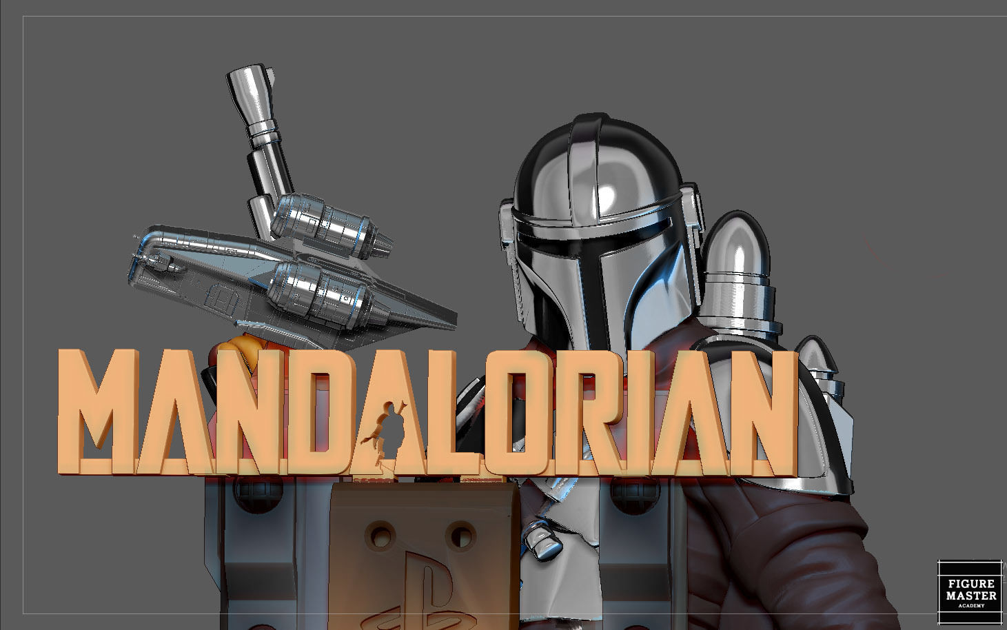 MANDALORIAN PS5 PS4 CONTROLLER HOLDER MODEL STARWARS DISNEY 3D print model_2