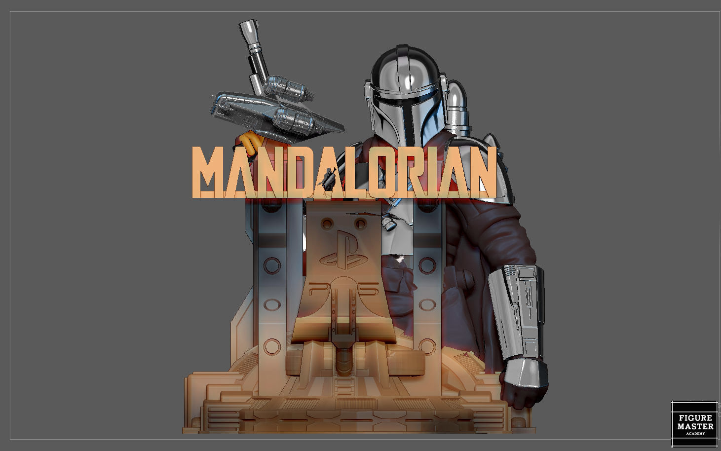 MANDALORIAN PS5 PS4 CONTROLLER HOLDER MODEL STARWARS DISNEY 3D print model_9