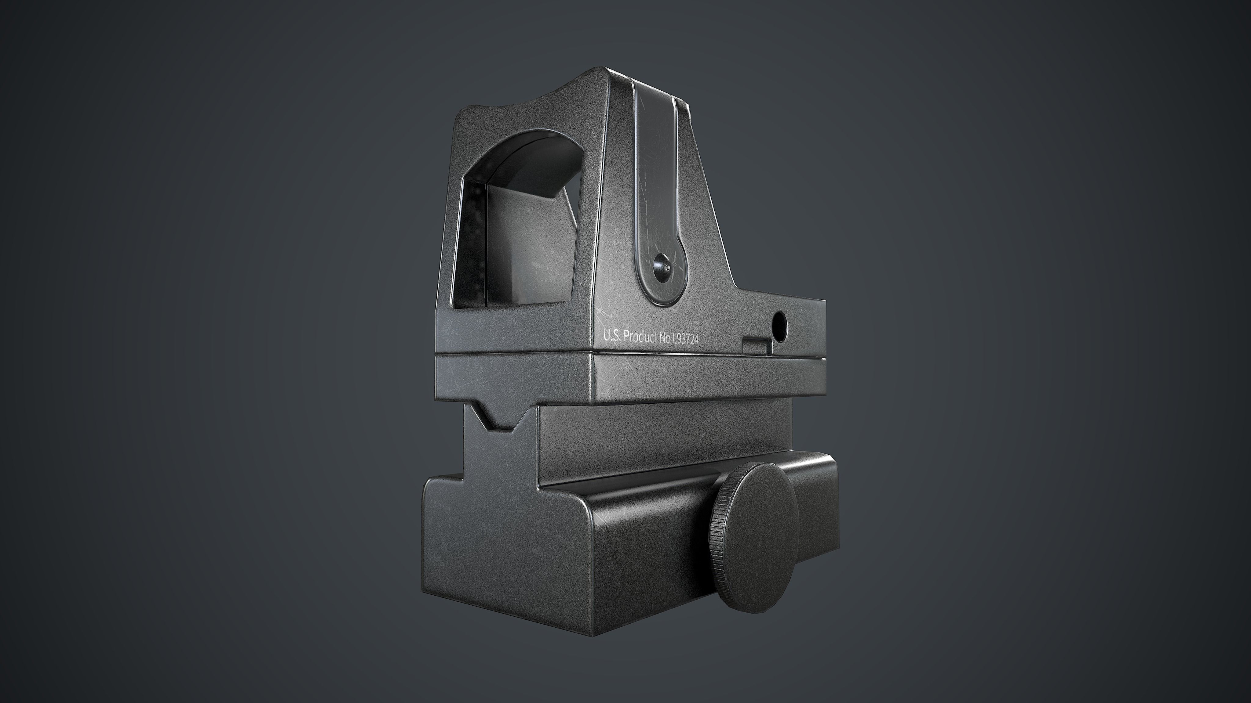 Scope Trijicon RMR Combat Sight Low-poly 3D model_3