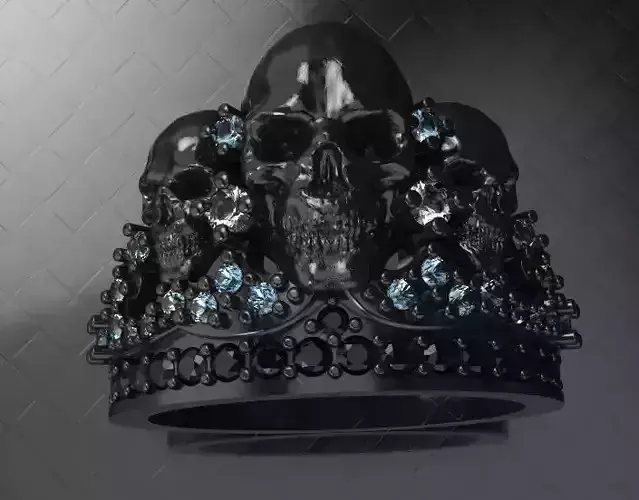 ring crown with skulls