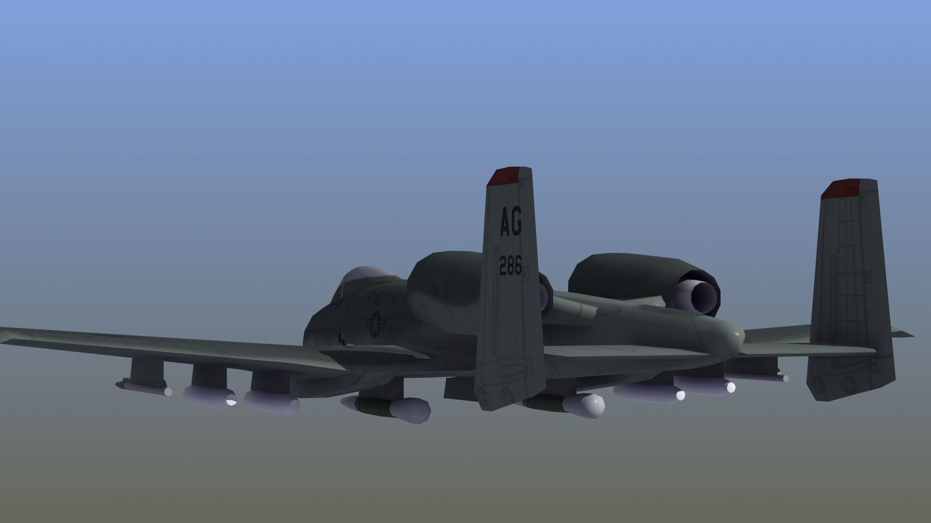 A10 Warthog Low-poly 3D model_20