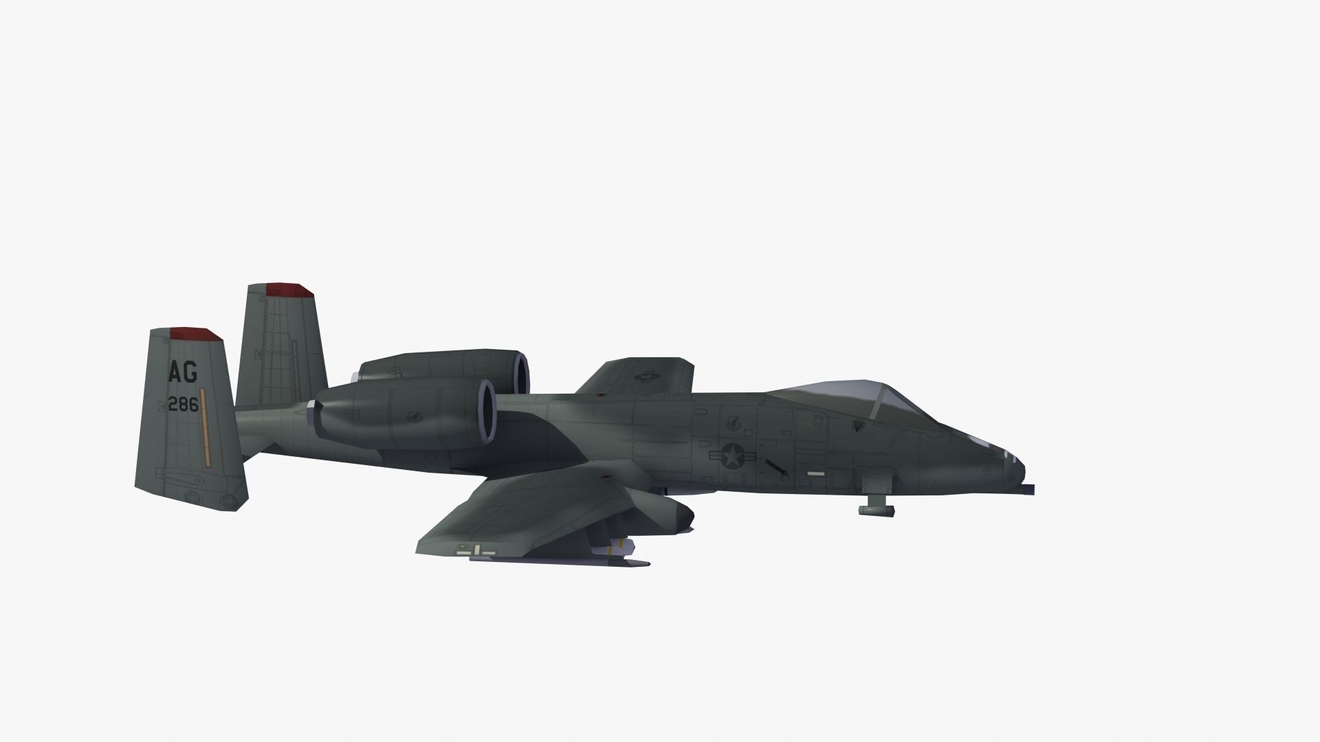 A10 Warthog Low-poly 3D model_44