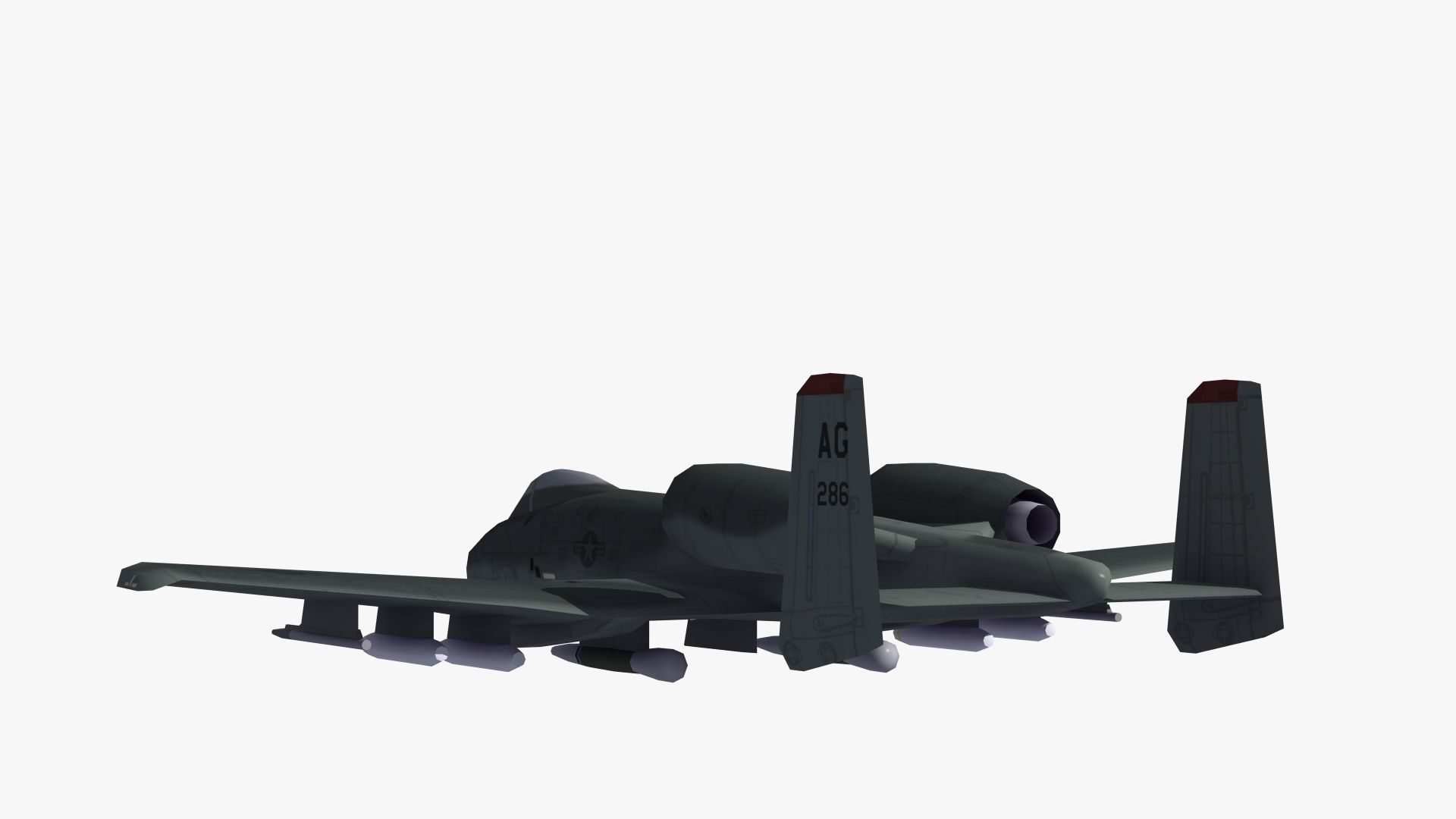 A10 Warthog Low-poly 3D model_40