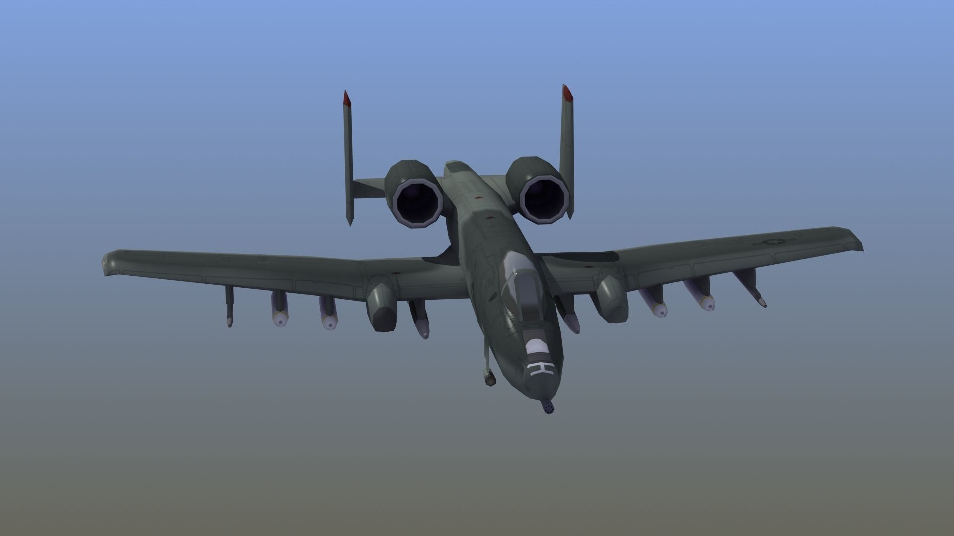A10 Warthog Low-poly 3D model_31