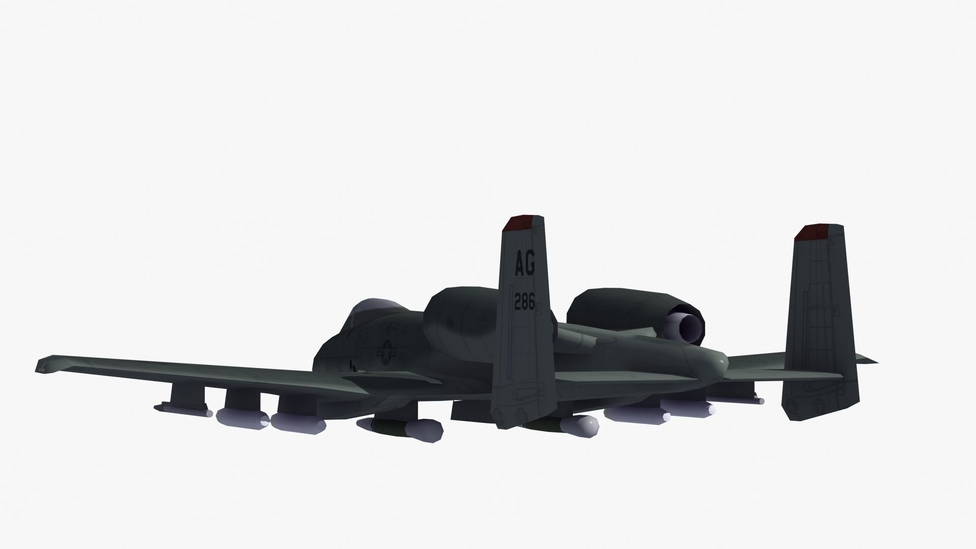 A10 Warthog Low-poly 3D model_39