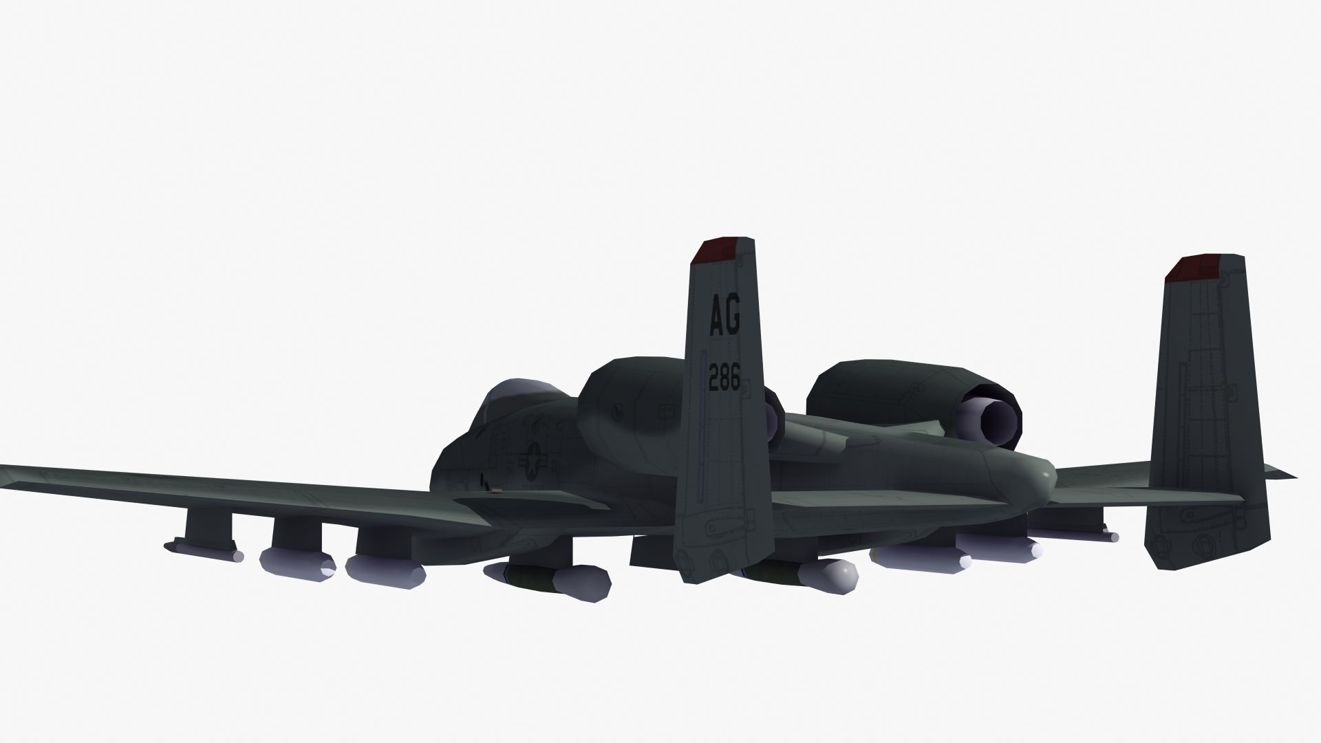 A10 Warthog Low-poly 3D model_38