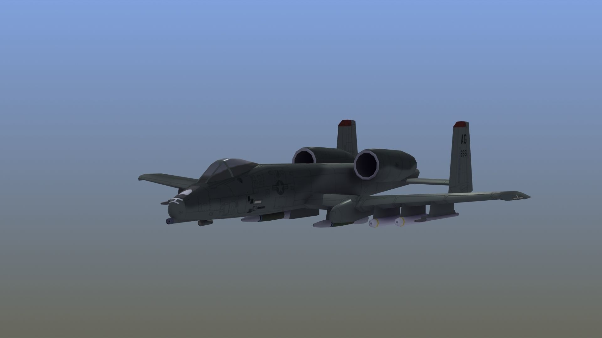 A10 Warthog Low-poly 3D model_33