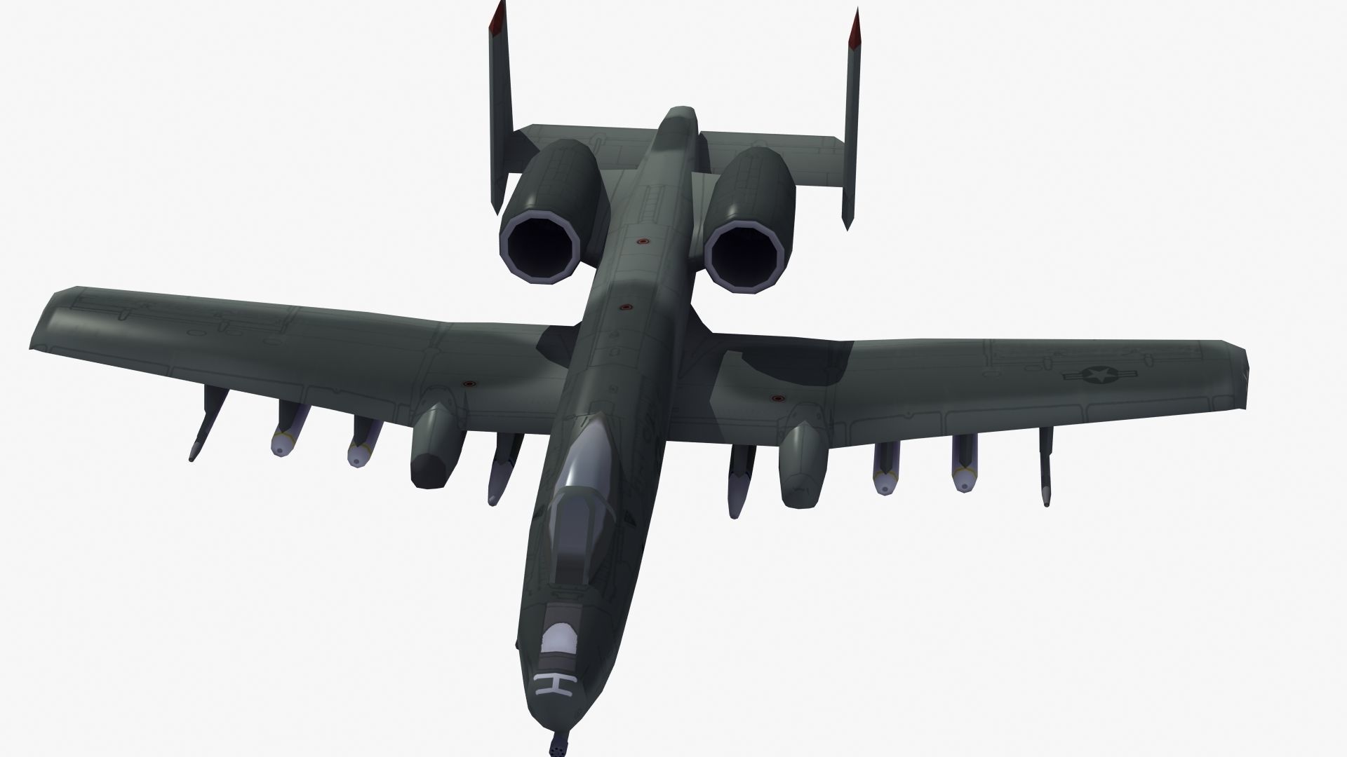A10 Warthog Low-poly 3D model_35