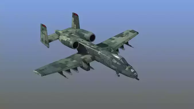 A10 Warthog Low-poly 3D model