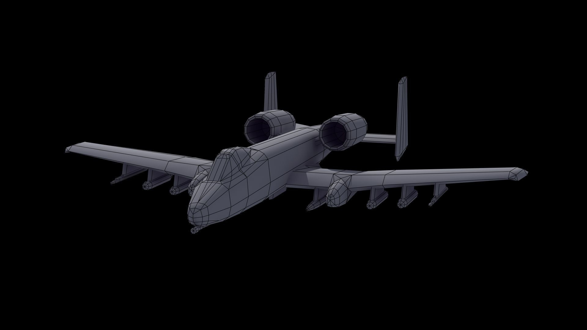 A10 Warthog Low-poly 3D model_52