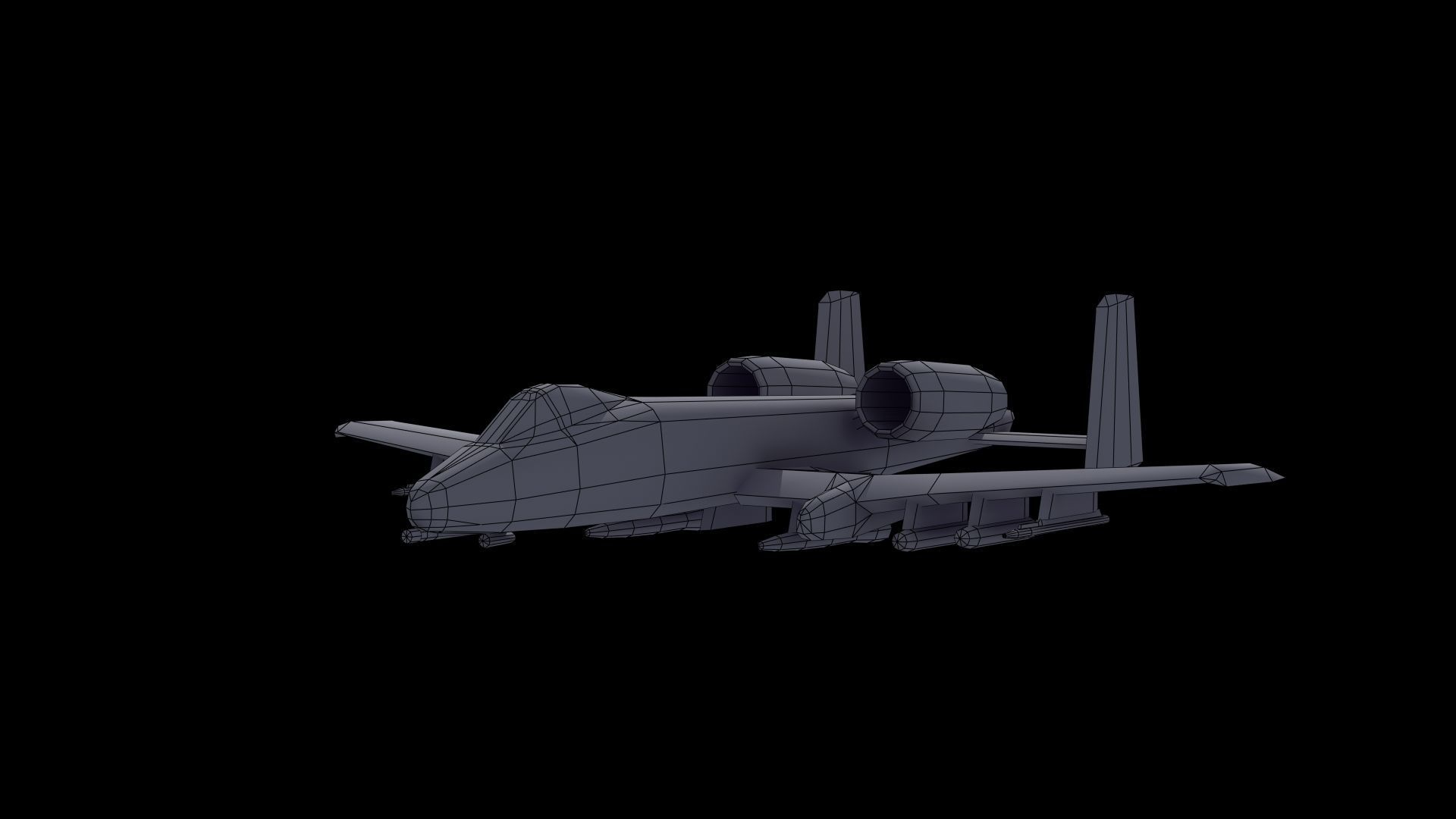 A10 Warthog Low-poly 3D model_53