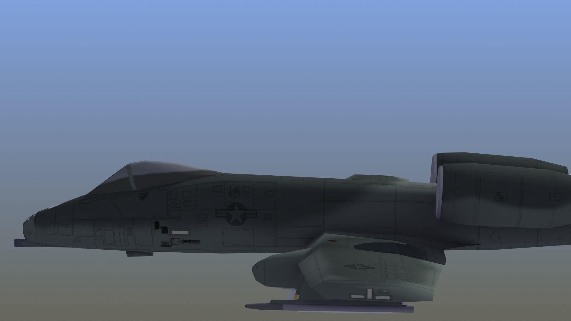 A10 Warthog Low-poly 3D model_19