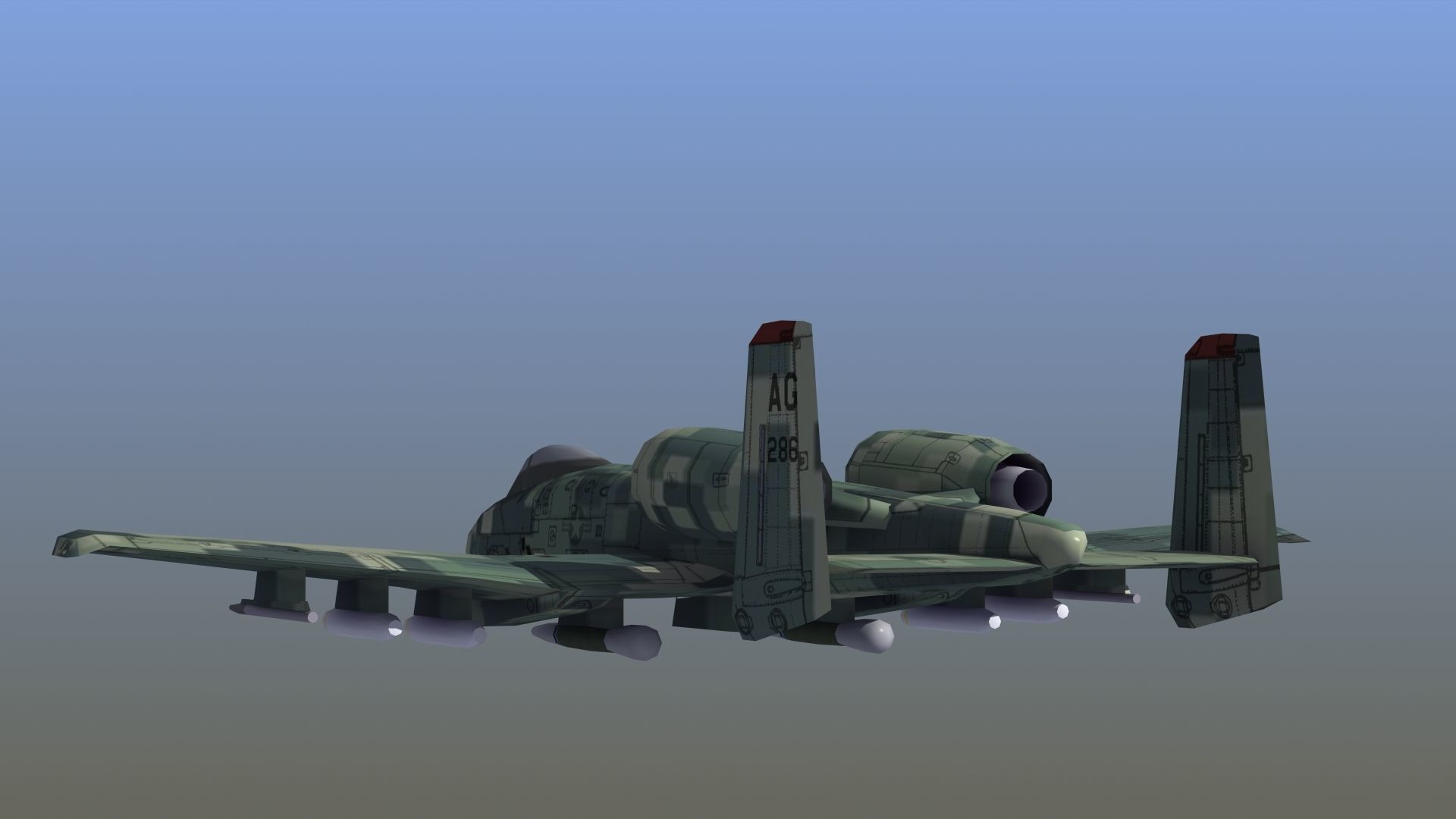 A10 Warthog Low-poly 3D model_5