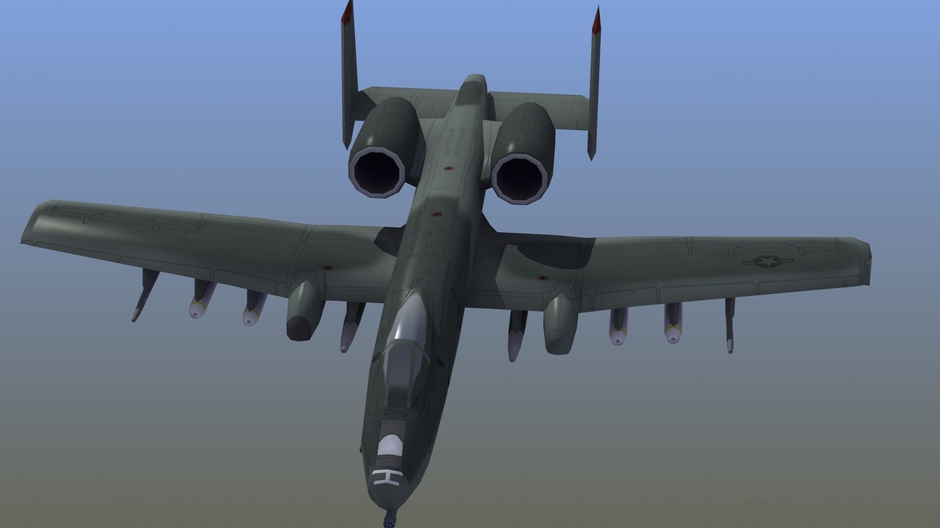 A10 Warthog Low-poly 3D model_17