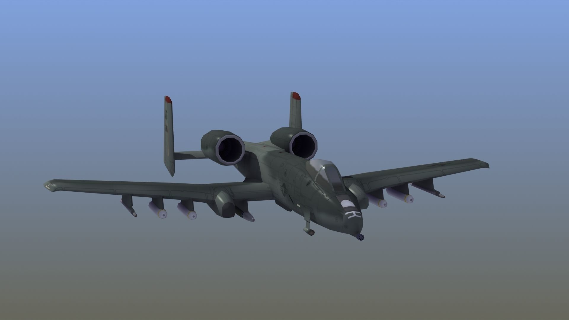 A10 Warthog Low-poly 3D model_30