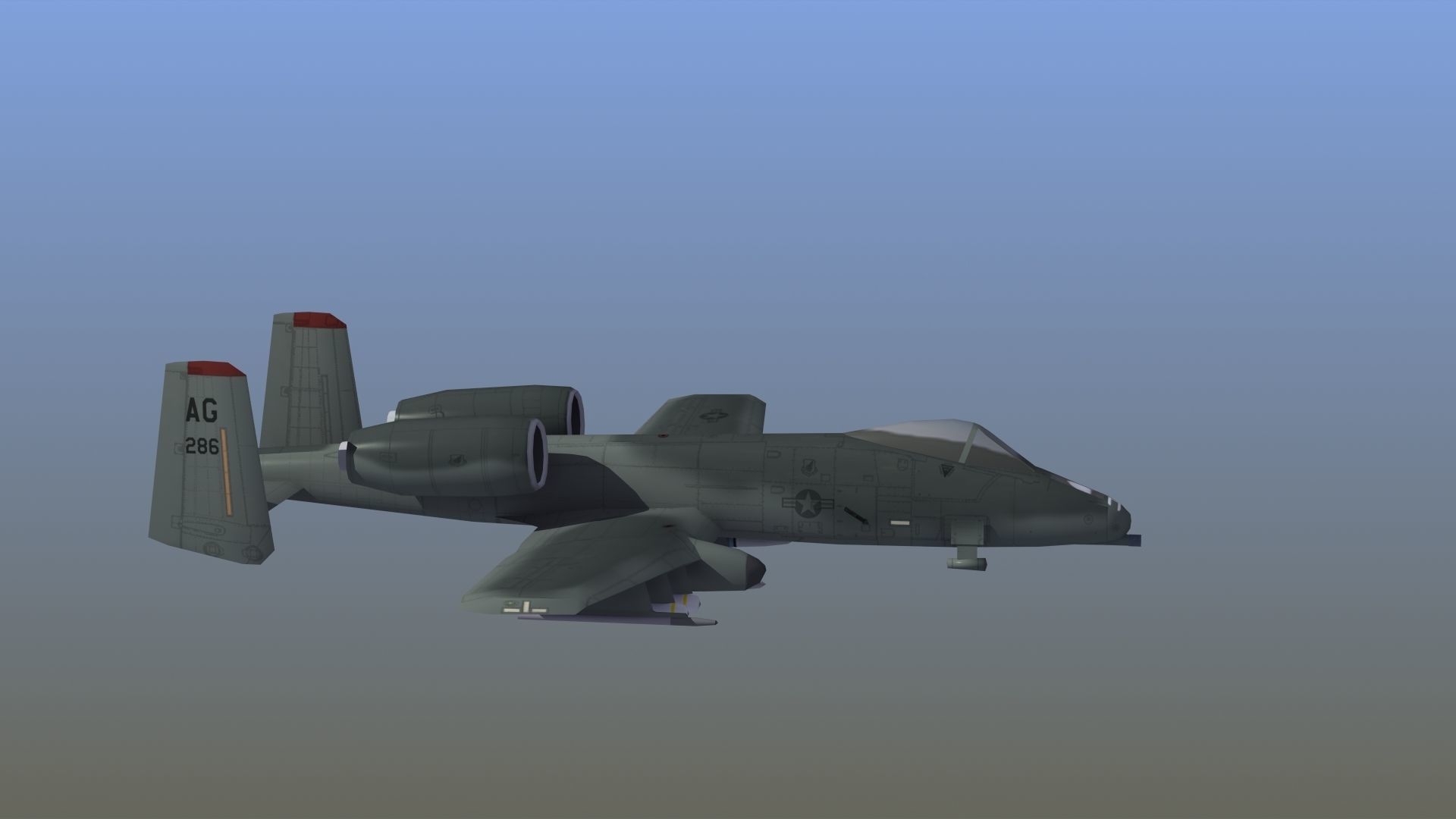 A10 Warthog Low-poly 3D model_26