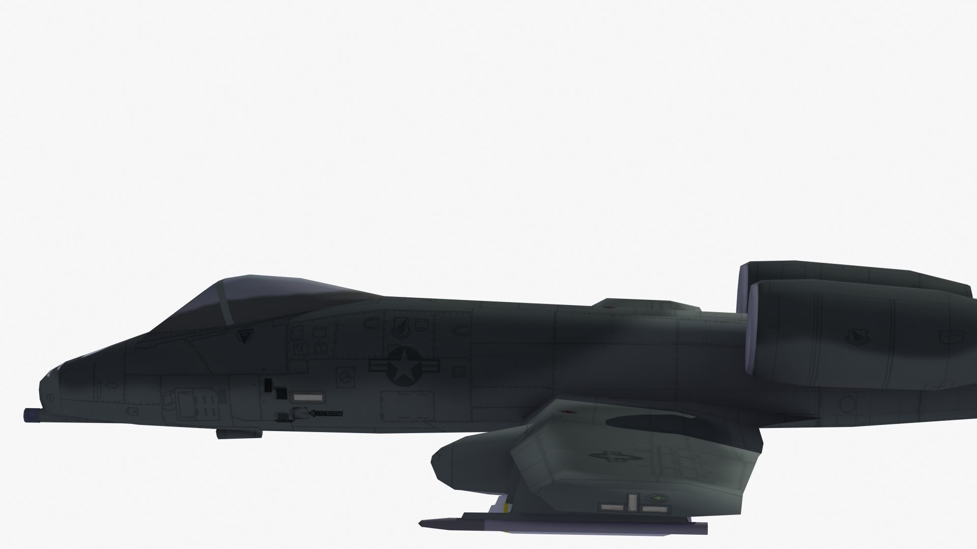 A10 Warthog Low-poly 3D model_37