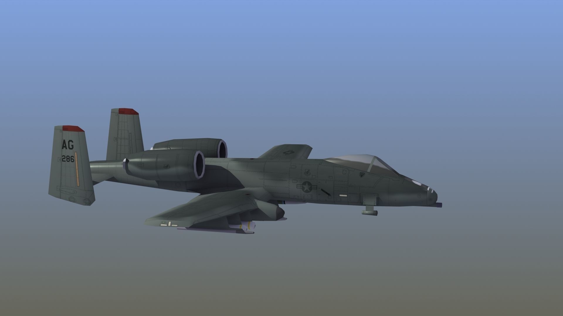 A10 Warthog Low-poly 3D model_25