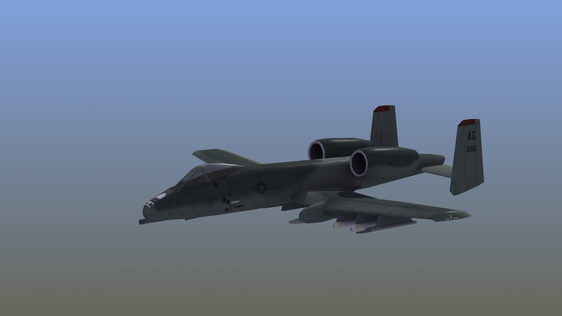 A10 Warthog Low-poly 3D model_18