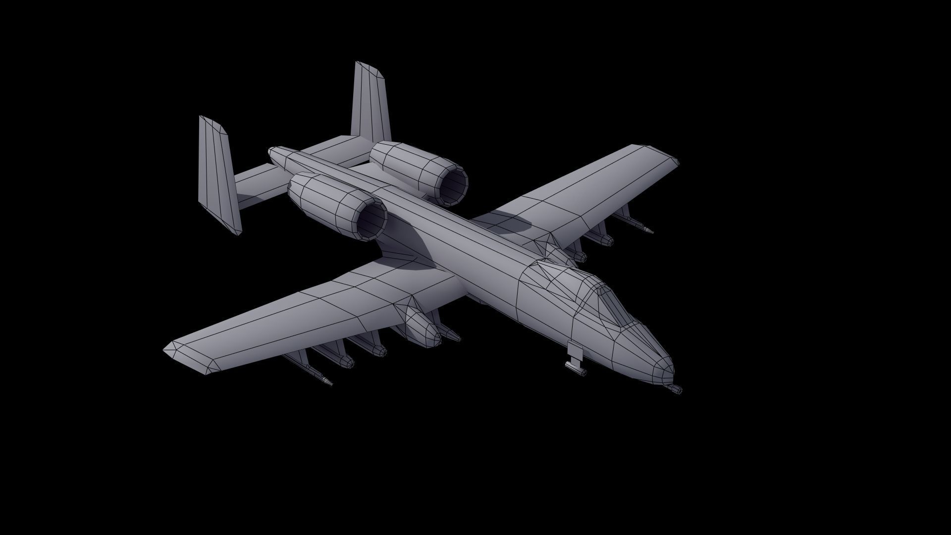 A10 Warthog Low-poly 3D model_51