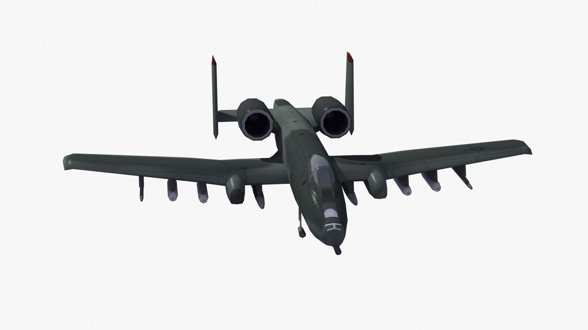A10 Warthog Low-poly 3D model_48