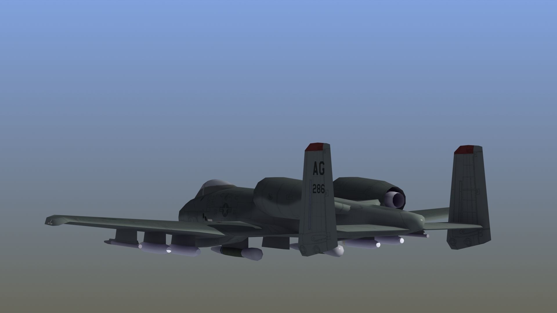A10 Warthog Low-poly 3D model_22