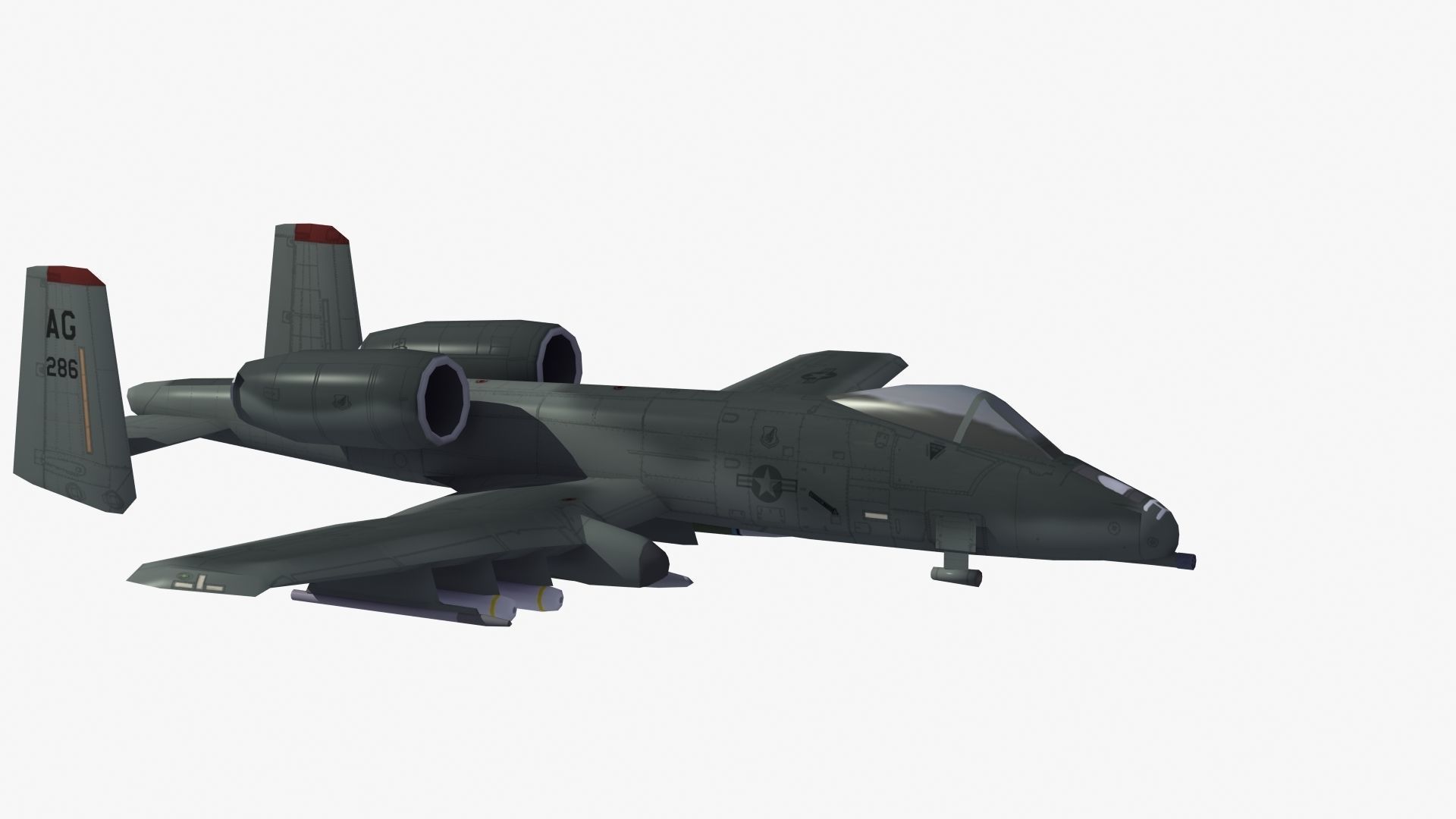 A10 Warthog Low-poly 3D model_42