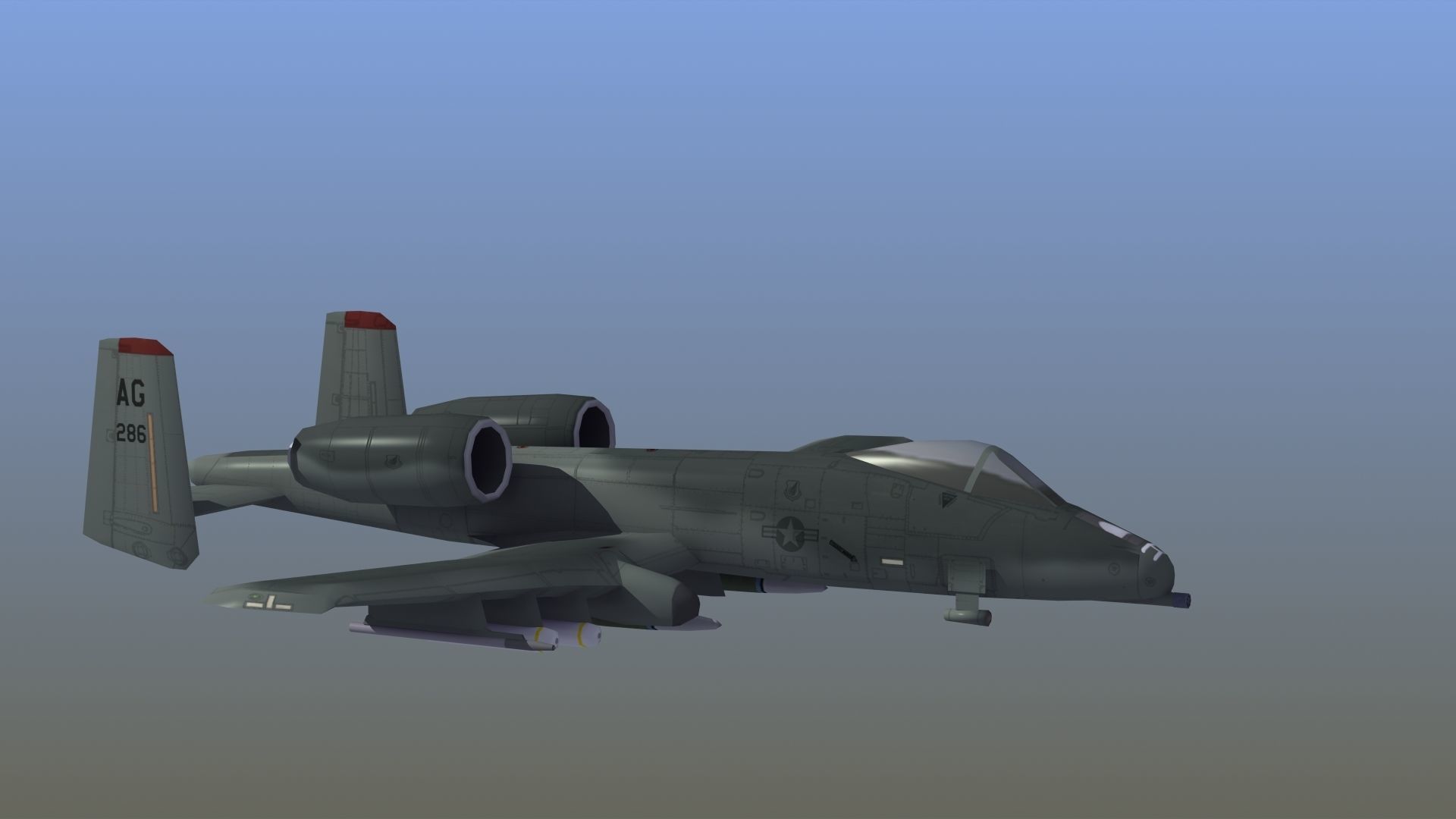 A10 Warthog Low-poly 3D model_27