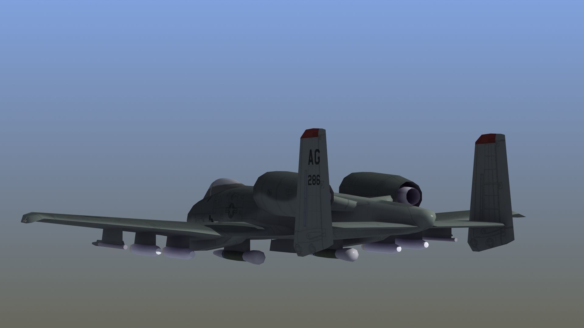 A10 Warthog Low-poly 3D model_21