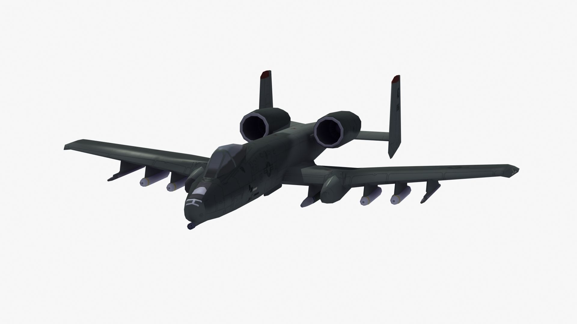 A10 Warthog Low-poly 3D model_49