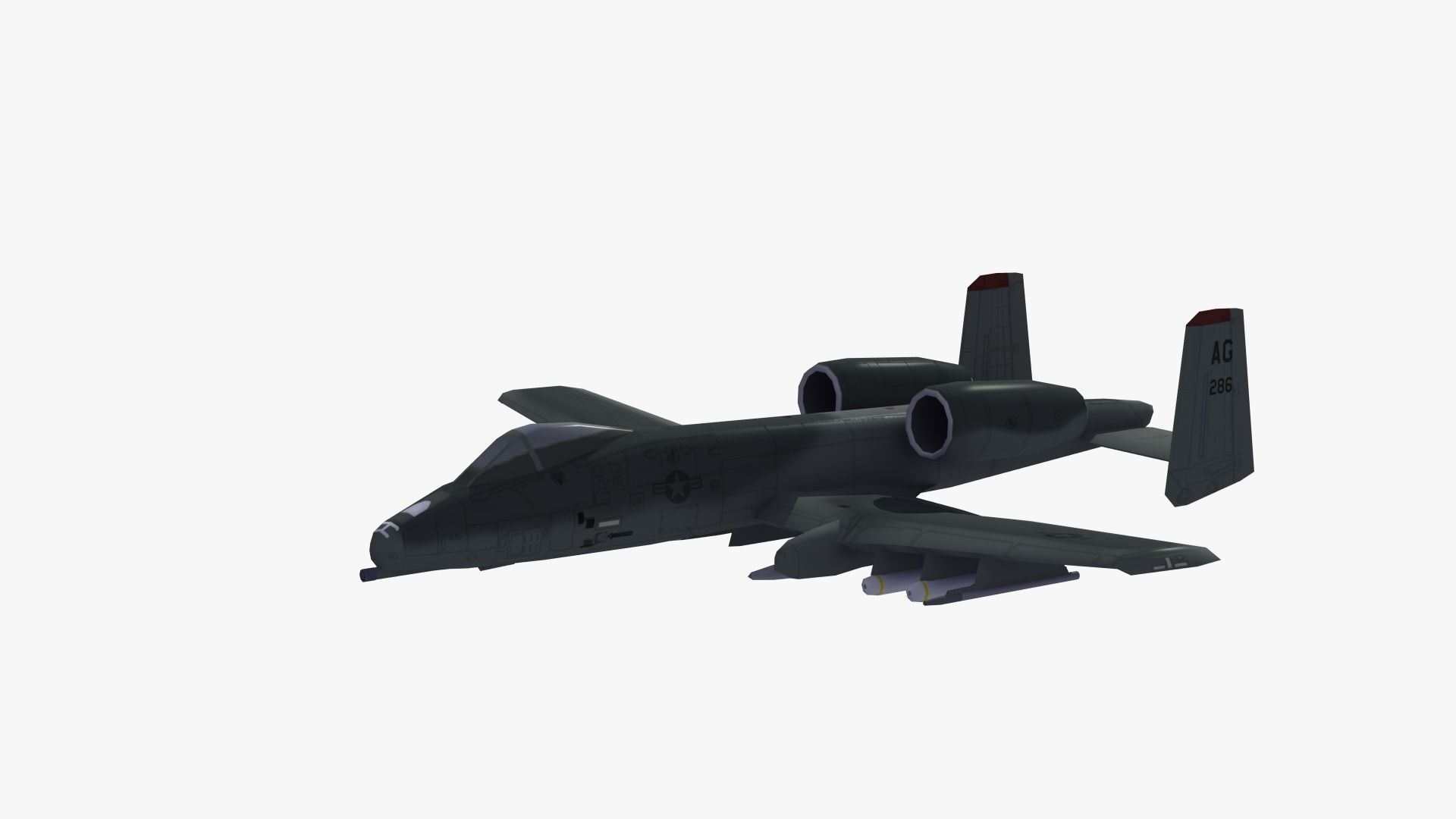 A10 Warthog Low-poly 3D model_36