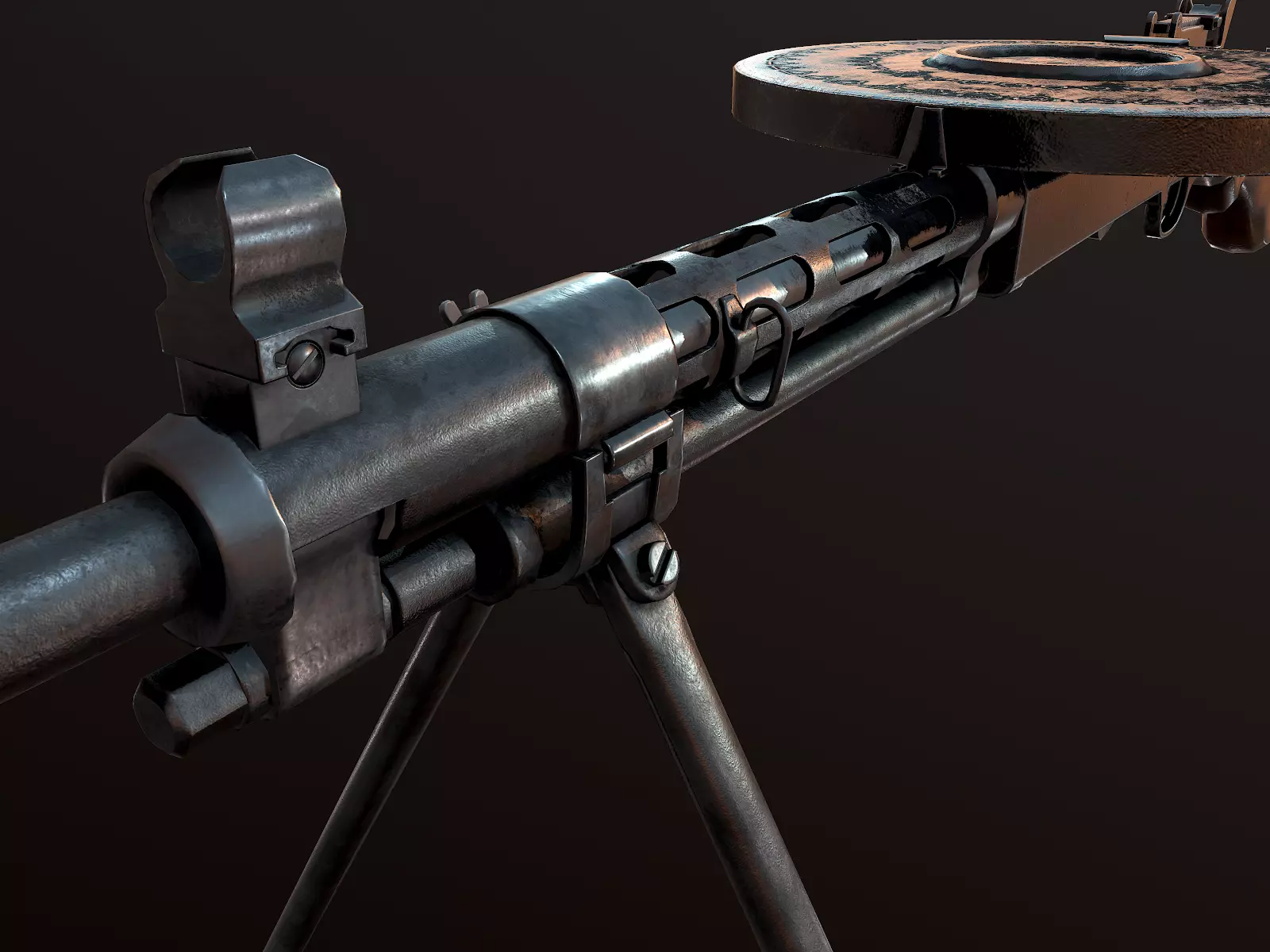 DP-28 Light Machine Gun PBR Low-poly 3D model_0