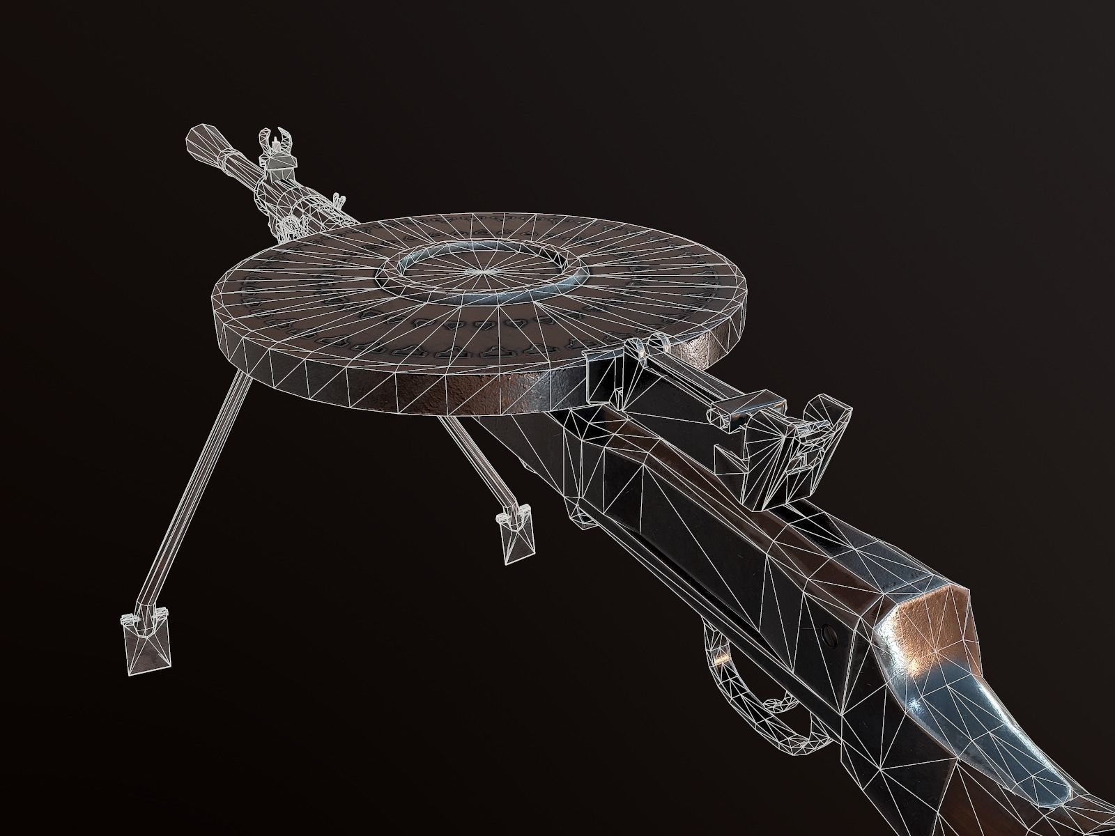DP-28 Light Machine Gun PBR Low-poly 3D model_8