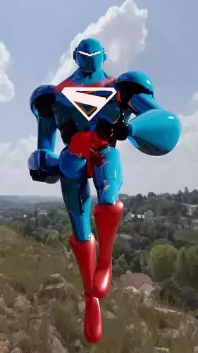 Superman Robot Style credit to jdtmart  Low-poly 3D model