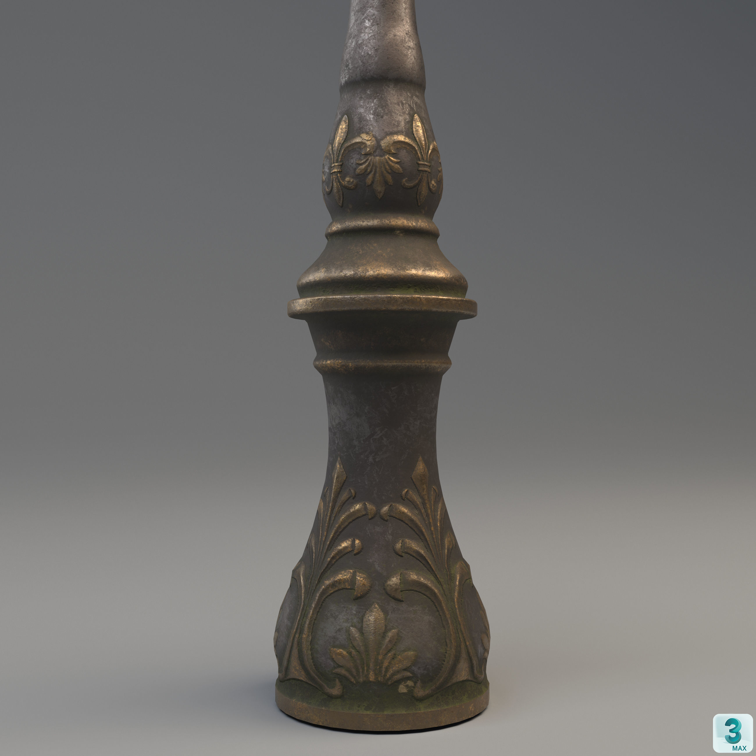 Victorian Style Street Lamp Low-poly 3D model_4