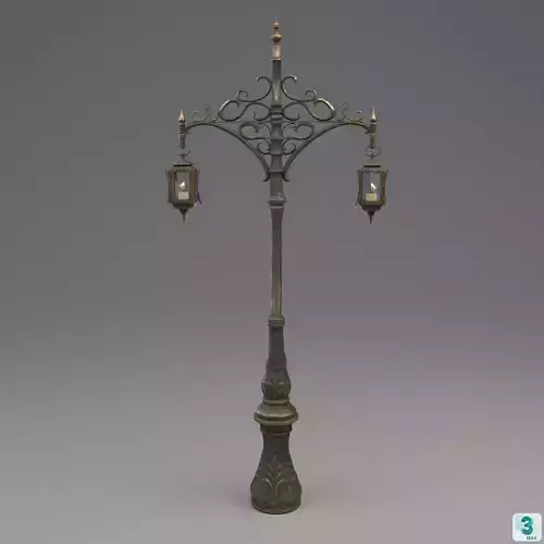 Victorian Style Street Lamp Low-poly 3D model