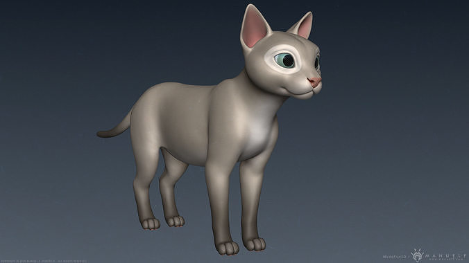 Stylized Cartoon Cat 3D model