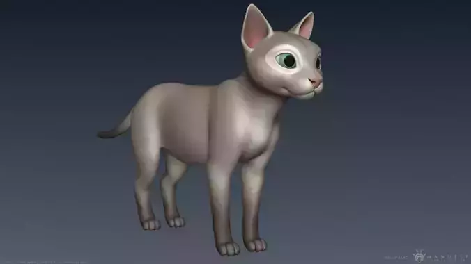 Stylized Cartoon Cat 3D model