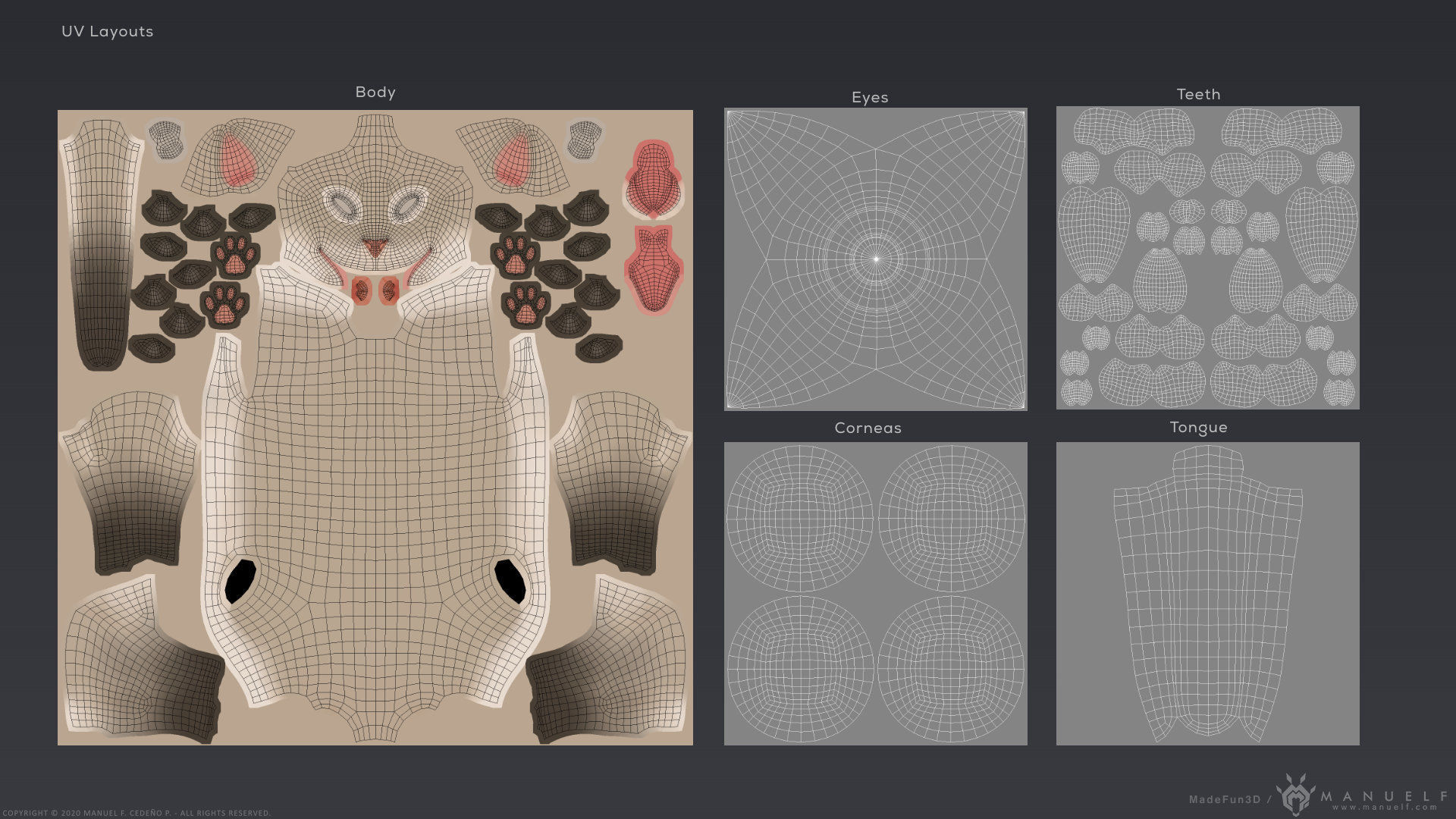 Stylized Cartoon Cat 3D model_33