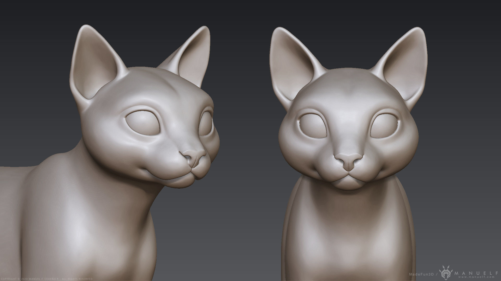 Stylized Cartoon Cat 3D model_37