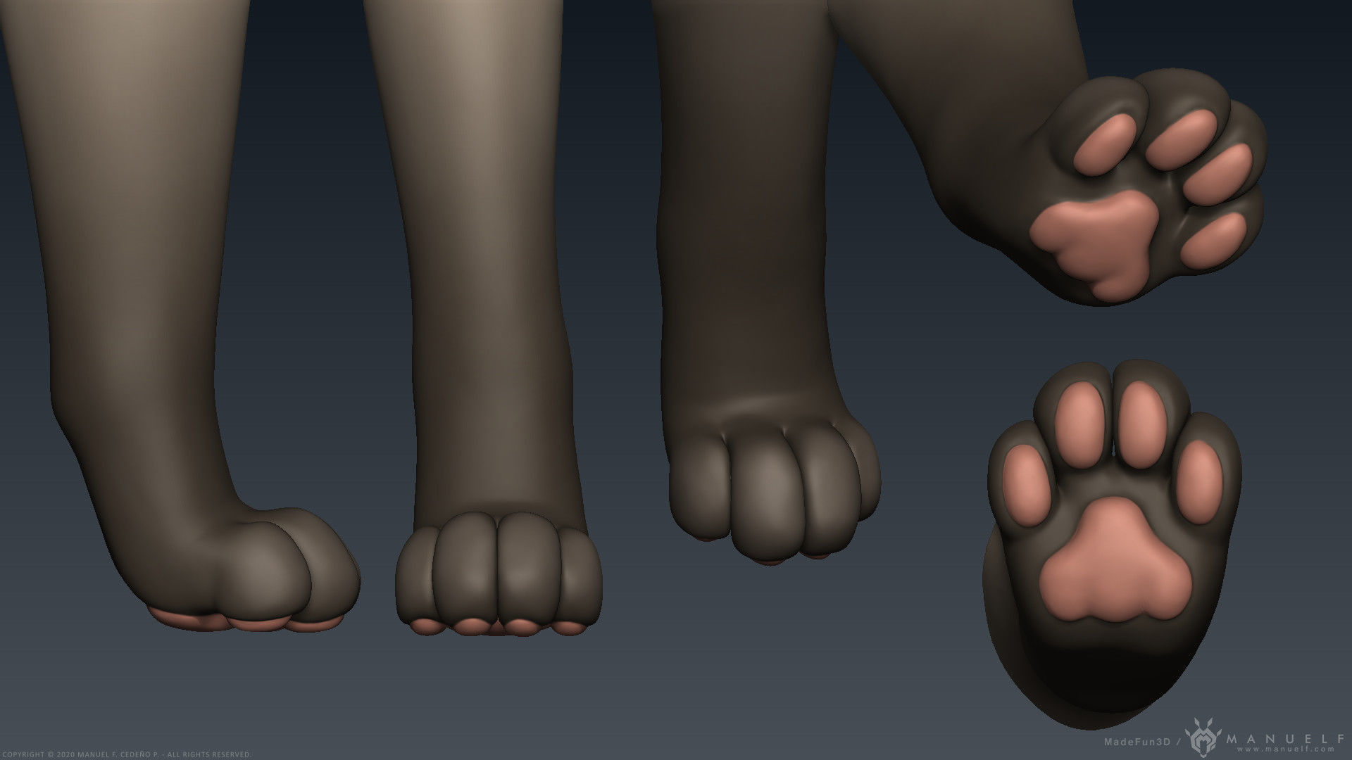 Stylized Cartoon Cat 3D model_17